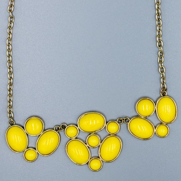 Yellow and Gold Statement Necklace - Picture 1 of 5
